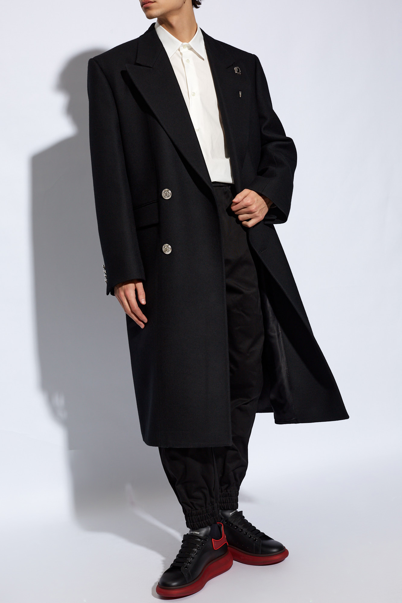 Alexander mcqueen black coat best sale